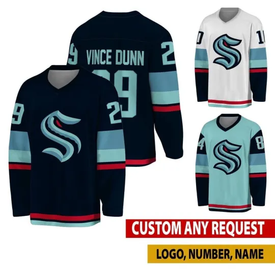 Discover Personalized Seattle Kraken Hockey Shirt Funny Holiday Fan Gear Youth/Adult