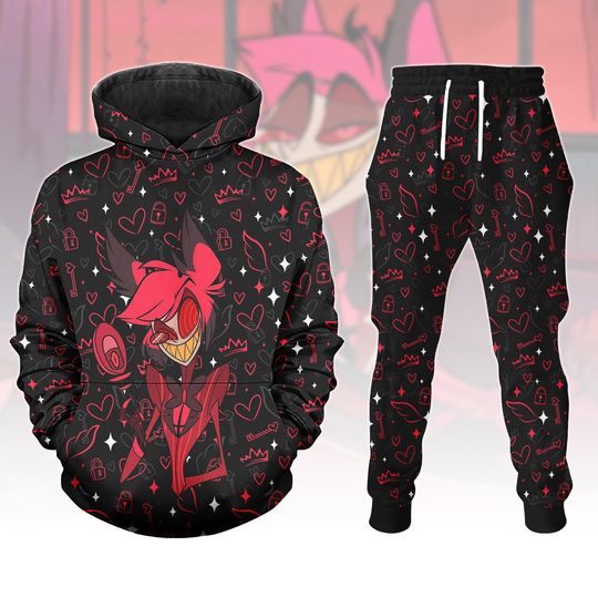 Discover Alastor Hazbin Hotel Unisex Hoodie, Alastor Hazbin Anime Jogger, Hazbin Valentine Holiday Shirt, Hazbin Hotel Merch