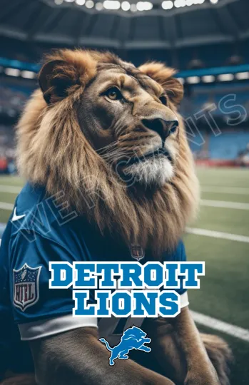 Discover DETROIT MASCOT POSTER football TEAM 11X17 WALL ART LIONS FOOTBALL