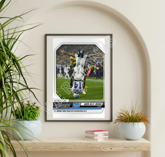 Amon-Ra St Brown Iconic Head Stand 11x17 Art Print