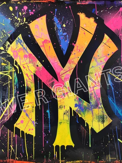 Discover New York Poster 18x24 New York Yankees Logo Print Yankee Memorabilia