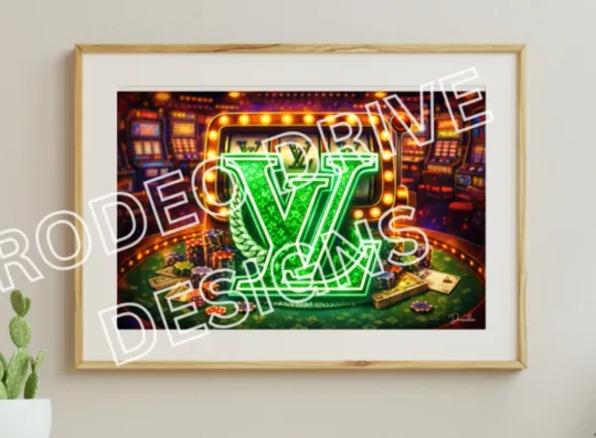 Discover Luxury Casino Slot Machine Wall Art Print Las Vegas Art Casino Art