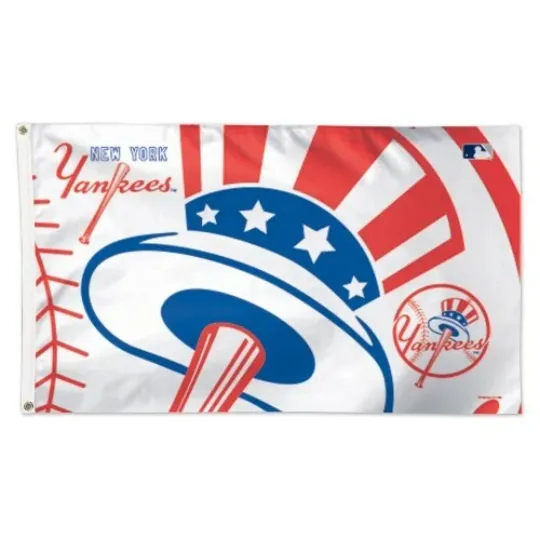 Discover NEW YORK YANKEES Hat-and-Bat Logo-Style 3-by-5-foot Huge MLB Wincraft Team FLAG