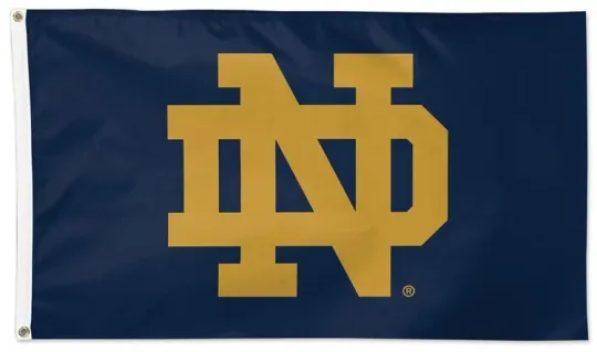 Discover ND Fighting Irish ND LOGO Official NCAA Team Motto 3'x5' DELUXE FLAG