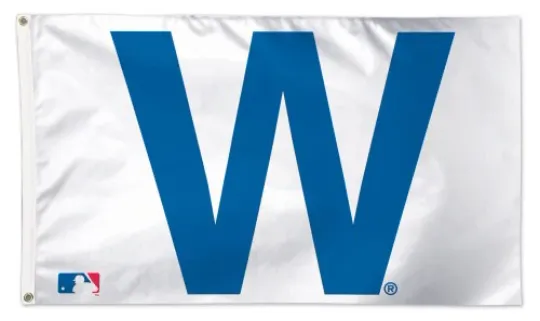 Discover CHICAGO CUBS Official W FOR WIN Huge 3x5 Deluxe MLB Baseball FLAG