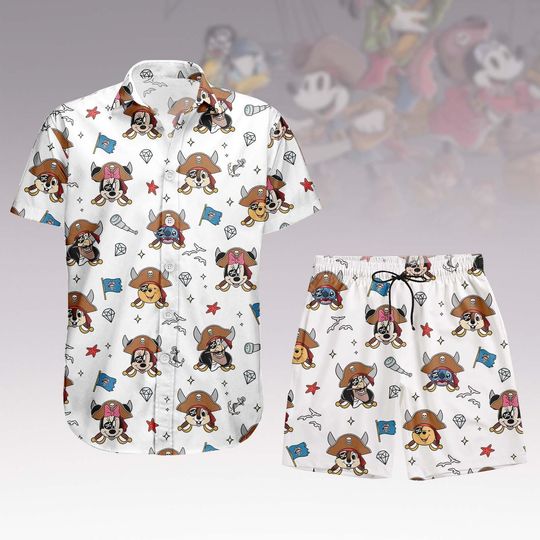 Discover Disney Pirates Of Caribbean Button Shirt, Disney Pirates Hawaiian Shirt, Disney Cruise Shirt, Mickey And Friends Shirt