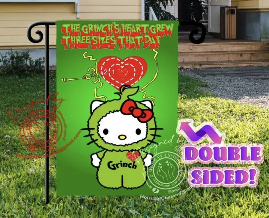 Discover funny character Hello Kitty Flag garden