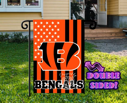 Discover American/Cincinnati Football Garden flag  Double-sided