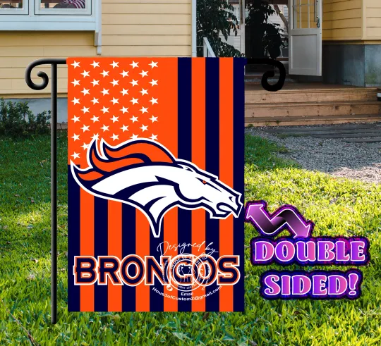 Discover American/Denver Football Garden flag  Double-sided