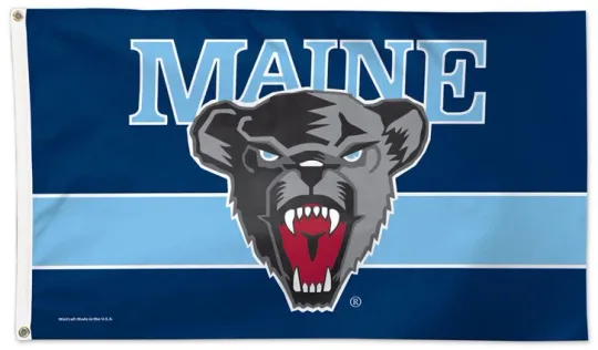 Discover University of MAINE BLACK BEARS Official NCAA 3'x5' DELUXE TEAM FLAG