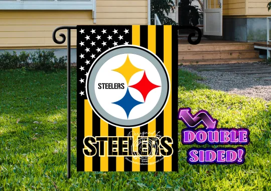 Discover American/Pittsburgh Football Garden flag  Double-sided