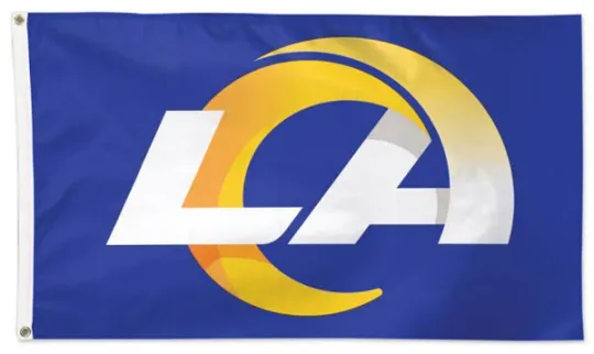 Discover LOS ANGELES RAMS Logo-On-Blue-Style Huge 3'x5' Official football DELUXE FLAG