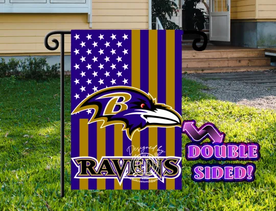 Discover American/Baltimore Football Garden flag  Double-sided