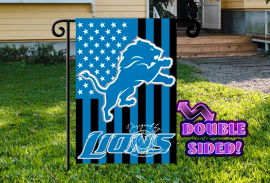 Discover American/Detroit Football Garden flag  Double-sided