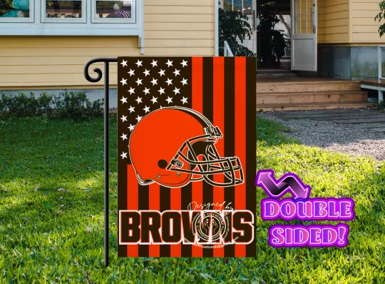 Discover American/Cleveland Football Garden flag  Double-sided