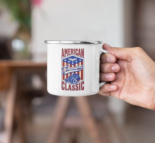 Grandpa American Classic Enamel Mug, Father's Day Gift