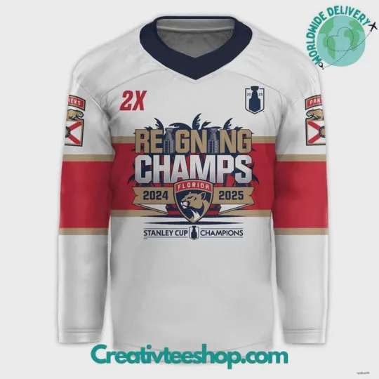 Personalized Florida Panthers Stanley Cup Champions Hockey Jersey