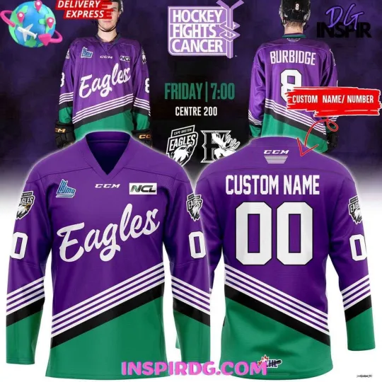 Discover Personalized Cape Breton Eagles Fights Cancer Special Hockey Shirt