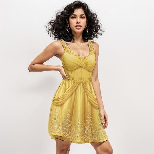 Disney Belle Skater Dress | Beauty and the Beast Cosplay | Princess Outfit for Halloween
