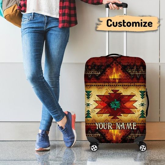 Discover Personalized Native Luggage Protecter Indian Luggage Cover Indigenous Suitcase Protector Native Tribal Suitcase Protector Travel Gift Ideas