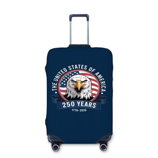 Discover USA 250th Anniversary Luggage Cover  Patriotic Eagle Travel Protector