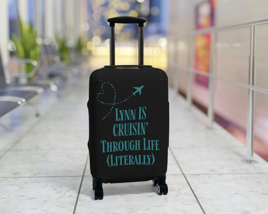 Discover Personalized Luggage Cover, Suitcase Protector, Travel Accessory for cruise lovers