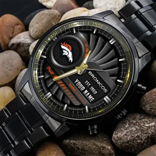Discover Denver Football Team Broncoss   Steel Watch , Unisex  Watch