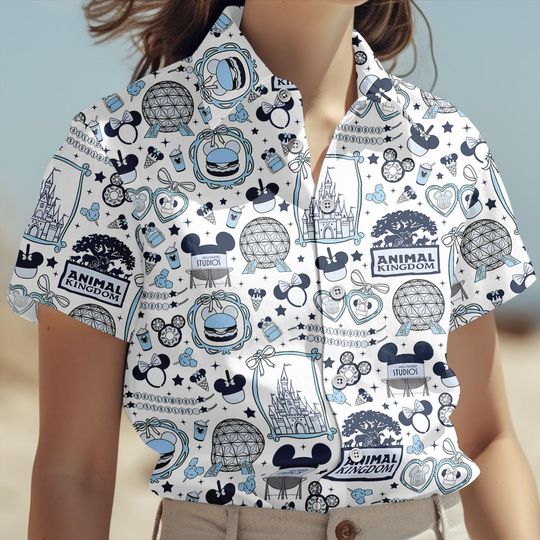 Discover Mickey And Friends Button Shirt, Disney Castle Man Shirt, Animal Kingdom Hawaii Shirt, Disneyland Shirt