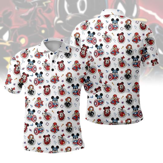Discover Marvel Day At Sea Disney Cruise Squad Polo Shirt, Mickey and Friends Cruise Hawaii Shirt, Disney Superhero Cruise Short Sleeve Shirt