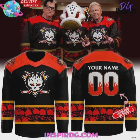 Personalized Anaheim Ducks Skull Come Out Play Night Hockey Jersey