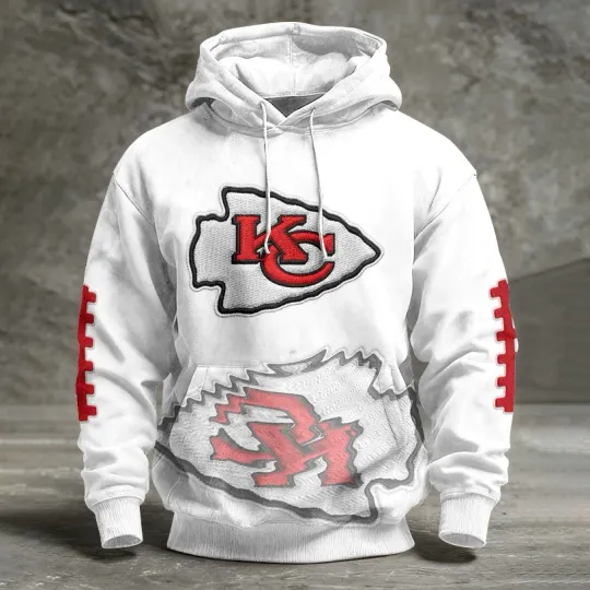 Kansas City Football Team Chiefss Pullover Hoodie, Unisex Adult, Full Size S-5XL