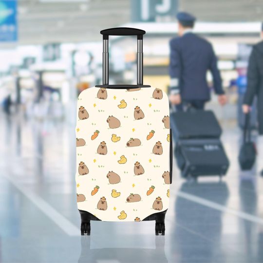 Discover Capybara Collage Luggage Cover, Travel Suitcase Cover&Protector Skins, Custom Photo Print Available Fits for 18-32 Inch Trip Luggage