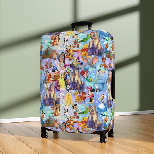 Discover Disney World Luggage Cover  Park Icons Travel Protector, Magical Vacation Suitcase Cover Gift