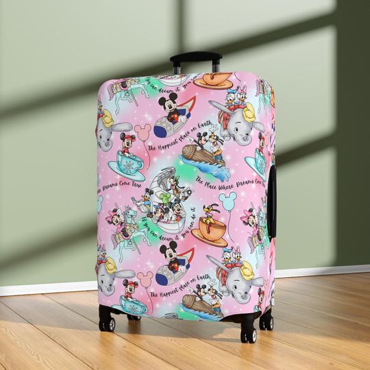 Discover Disney World Luggage Cover  Park Icons Travel Protector, Magical Vacation Suitcase Cover Gift