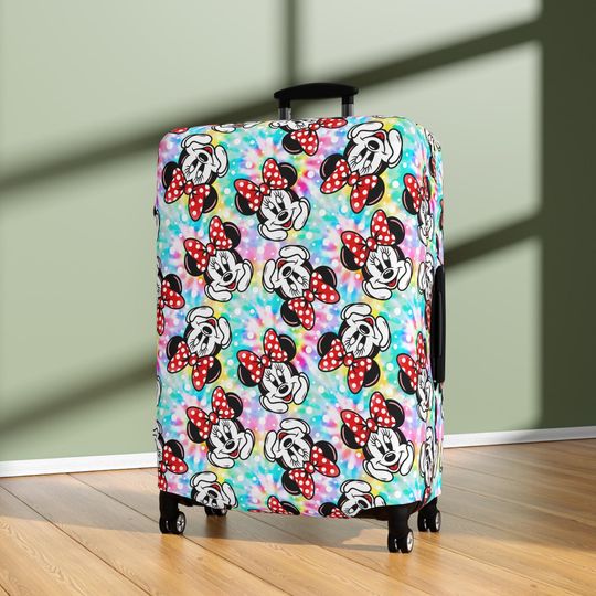 Discover Minnie Mouse Luggage Cover  Polka Dot Bow Travel Protector, Cute Disney Vacation Suitcase Cover