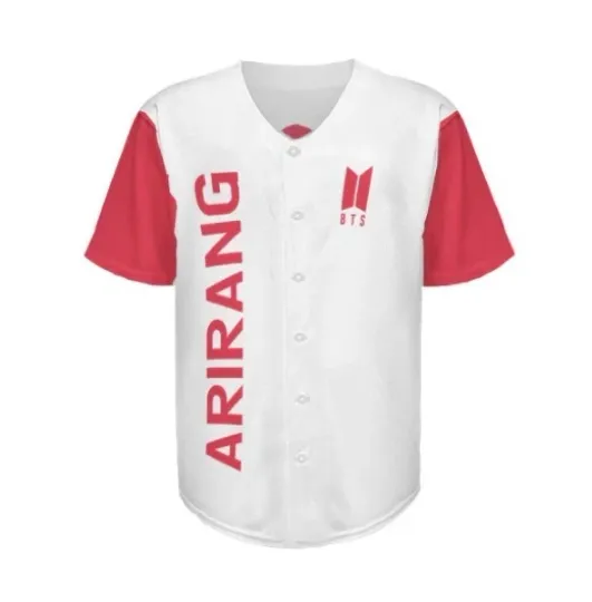 BTS ARIRANG WORLD TOUR Breathable Adult Baseball Jersey - White