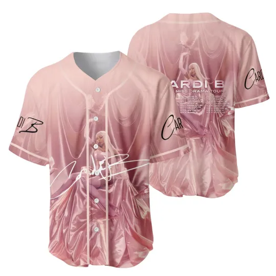 Discover Retro Cardi B Baseball Jersey Little Miss Drama Tour – Unisex Music Fan Shirt