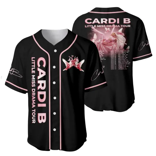 Discover Cardi B Concert Baseball Jersey Vintage Look – Am I The Drama Tour Fan Apparel