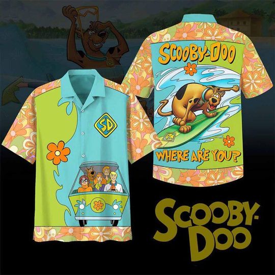 Discover The Mystery Machine Hawaiian Aloha Hawaiian Shirt Summer Shirt, Mystery Machine 3D Aloha Shirt, Gift for Friend, Vintage Button Shirt