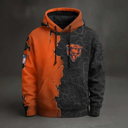 Discover Chicago Football Team Bearss Pullover Hoodie, Unisex Adult, Full Size S-5XL