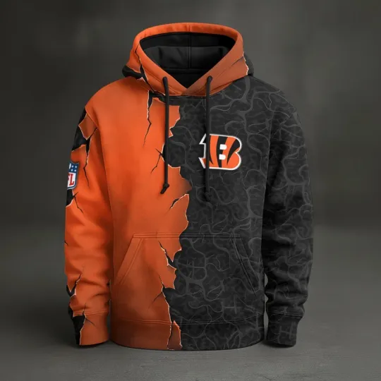 Discover Cincinnati Football Team Bengalss Pullover Hoodie, Unisex Adult, Full Size S-5XL