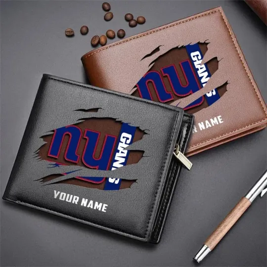Discover Personalized New York Football Team Giantss Leather Wallet, Gift For Men