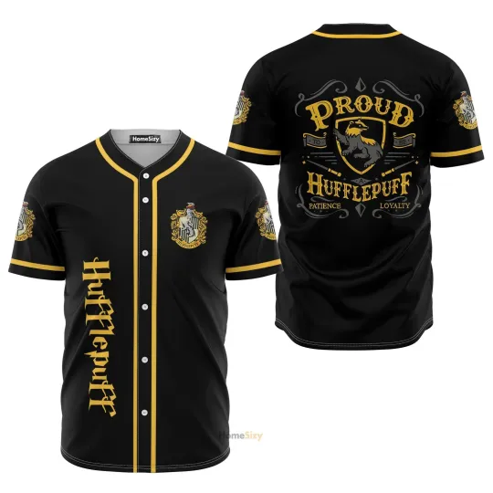 Wizard And Witch Proud Hufflepuff Cosplay Costume Baseball Jersey