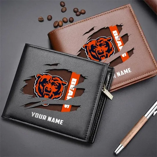 Discover Personalized Chicago Football Team Bearss Leather Wallet, Gift For Men
