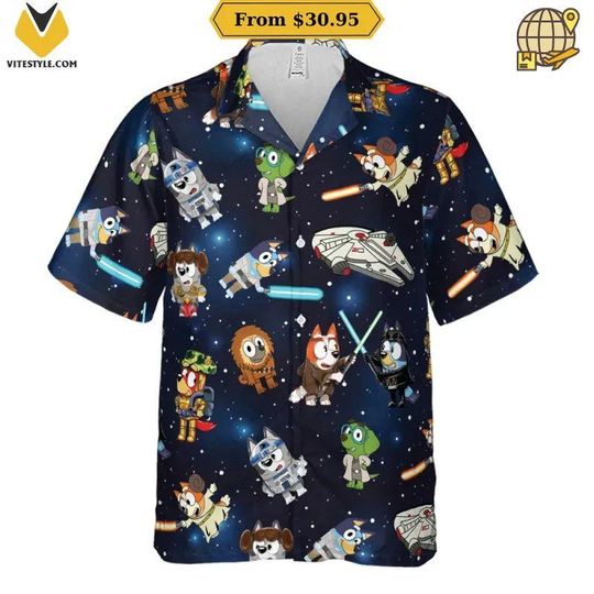 Discover BlueyDad Star Wars Hawaiian Shirt, BlueyDad Dad Summer Vibe Tropical Hawaiian Shirt, BlueyDad Dog Short Sleeve Button Down Shirt, Aloha Shirt