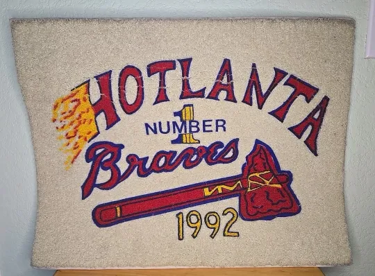 Discover Hotlanta Braves 1992 (Custom Made?) Door Mat 24x18