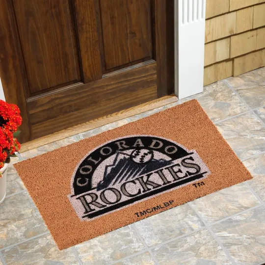 Discover Colorado Rockies Logo 20'' x 30'' Coir Doormat