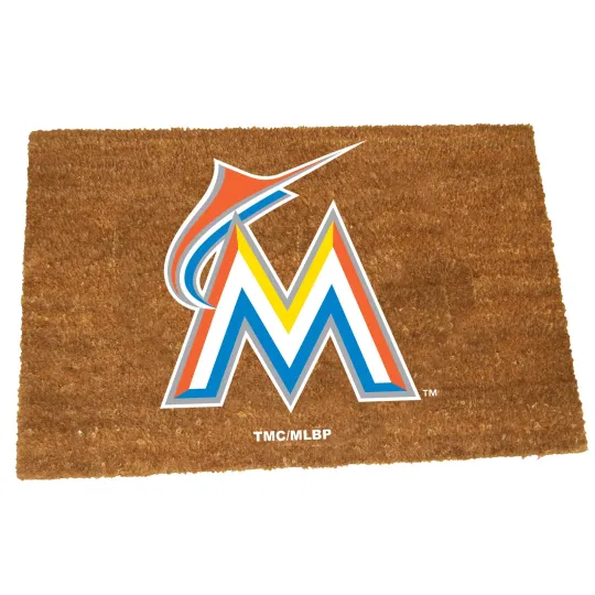Discover Miami Marlins Team Logo Coir Doormat