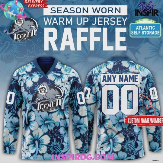Discover Personalized Jacksonville Icemen Season Worn Warm Up 2025 Hockey Shirt
