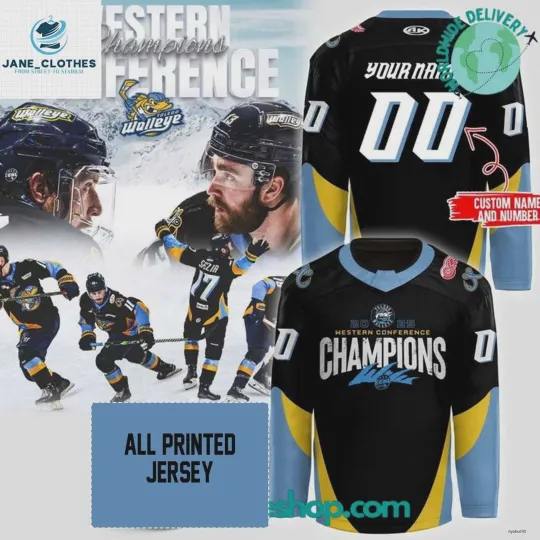 Discover [Youth] Personalize Toledo Walleye Western Conferenc Champions 2025 Hockey Shirt
